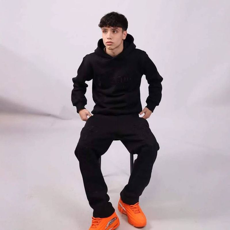 Men's Clothing Two Piece Double Waist Gray Sweatpants Men's Trendy Brand Loose Hip Hop Wide Leg Sports Casual Pants_voghion.com
