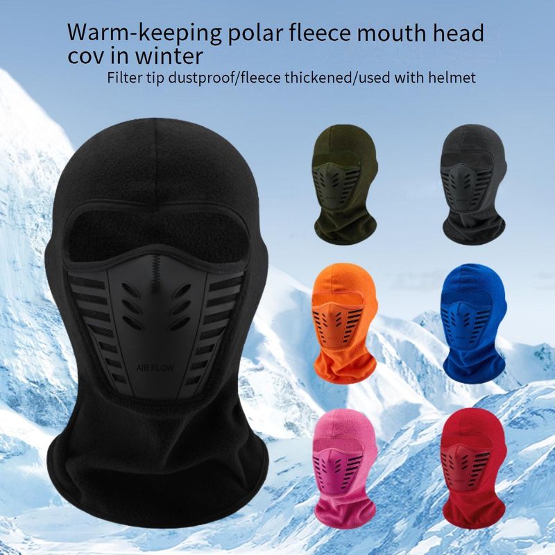 Máscara facial de inverno tipo balaclava para esqui, motocicleta e ciclismo – forro de lã respirável e à prova de vento, tamanho único (várias cores disponíveis)_voghion.com