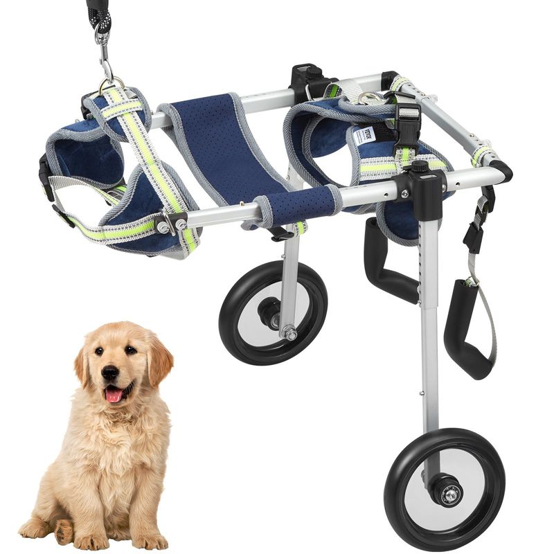 VEVOR 2 Wheels Dog Wheelchair for Back Legs, Pet Wheelchair Lightweight & Adjustable Assisting in Healing, Dog Cart/Wheelchair for Injured, Disabled, _voghion.com