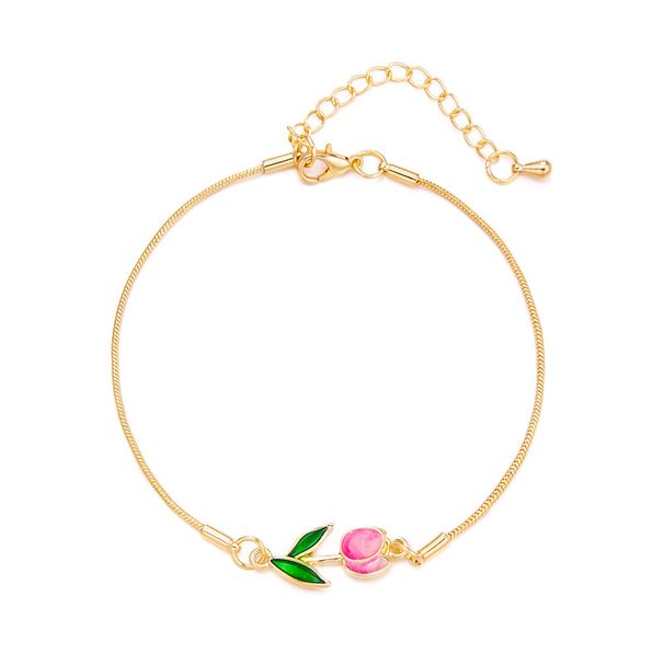 Ins Style New Tulip Necklace Bracelet Anklet Set, Female Creative Versatile Snake Bone Collarbone Chain_voghion.com