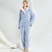 Women's Cozy Fleece Pajama Set With Kangaroo Pocket - Winter Warm Sleepwear & Loungewear For Home, Soft And Comfortable, Plus Size Available_voghion.com