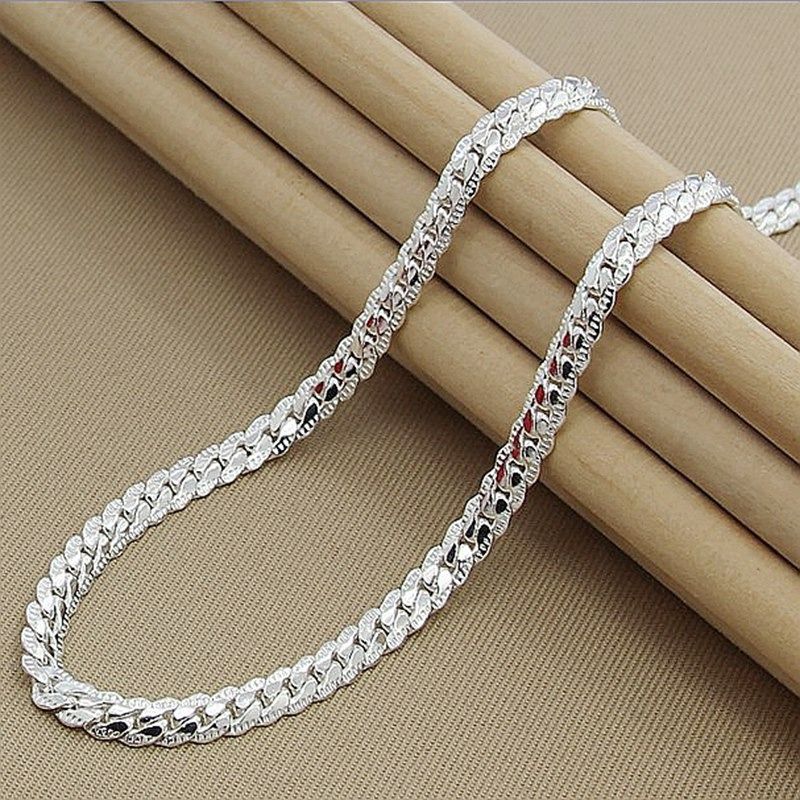 20" Mens Womens 925 Sterling Silver 5mm Wide Snake Chain Necklace #N233_voghion.com