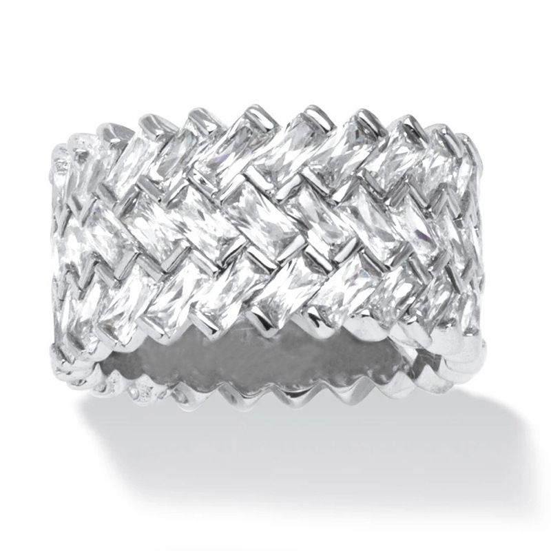 Cao Shi Inlaid Half Ring Diamond T Square Zircon Ring Female Luxury Copper Electroplated Fashion Jewelry_voghion.com