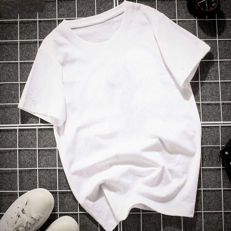 100 % einfarbiges weißes, kurzärmeliges, atmungsaktives Basisshirt aus reiner Baumwolle mit Rundhalsausschnitt und schweißabsorbierendem T-Shirt-Oberteil für Unisex_voghion.com