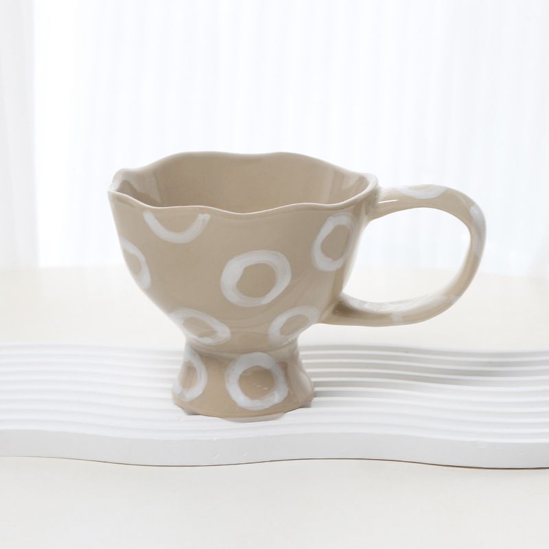 Caneca portátil retrô, copo de água em formato irregular e irregular, design exclusivo, copo de água de cerâmica criativo, copo de café de casal_voghion.com