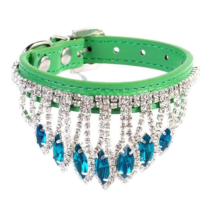 Collier pour animal de compagnie en strass pour chiot et chat_voghion.com