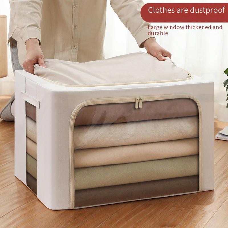 Boîtes de rangement pliables en tissu Oxford pour vêtements – Organiseur de garde-robe polyvalent avec poignées (grande capacité, respirant et résistant, pour la maison et le placard)_voghion.com