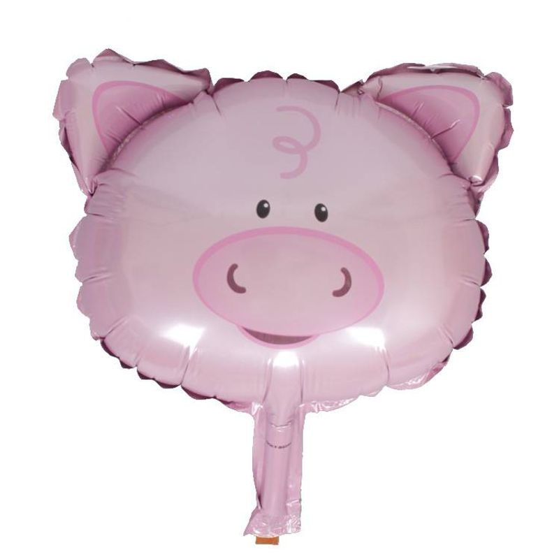 Mini Animal Foil Balloons - Pig & Elephant Head Shaped Party Decorations For Birthdays, Weddings, Baby Showers_voghion.com