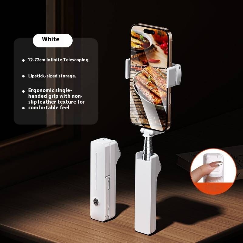 Ultra-Compact Selfie Stick With 360° Rotation & Bluetooth Remote – Pocket-Sized (12-72cm), Anti-Shake For Travel, Vlogging & Hands-Free Shots_voghion.com