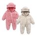 Infant And Toddler Double Sided Fleece With Open Hands And Feet Plus Velvet For Warmth, Solid Color One Piece Romper For Men And Women_voghion.com