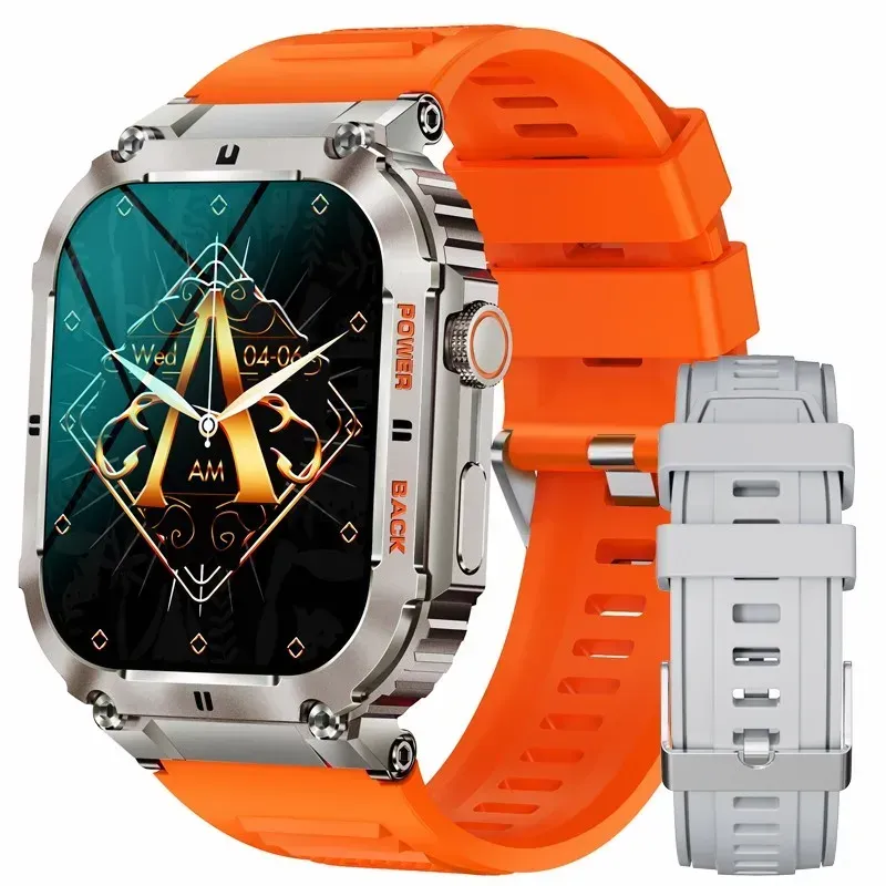 New Outdoor Smart Watch Men 1.96 Screen IP68 Waterproof Watches Bluetooth Call Smartwatch Multiple Sports For_voghion.com