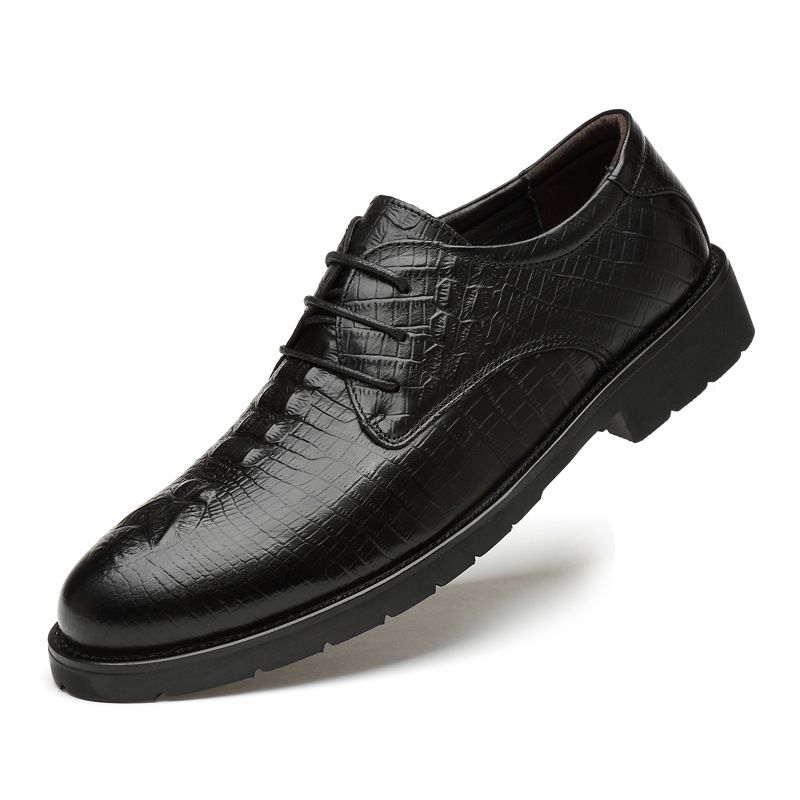 Schnürschuhe aus Leder, Herren-Freizeitschuhe aus weichem Leder, große Größen_voghion.com
