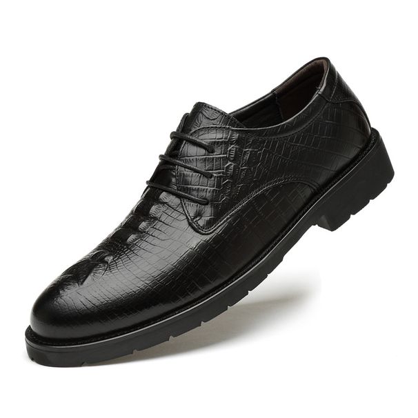 Schnürschuhe aus Leder, Herren-Freizeitschuhe aus weichem Leder, große Größen_voghion.com