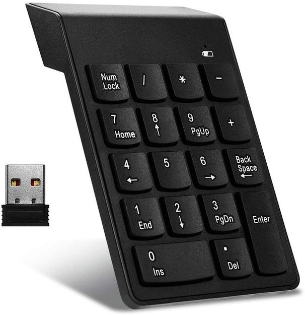 Mini Wireless Numeric Keyboard 2.4GHz  Numpad 18 Keys Digital Pave numpad for Accounting Teller Laptop Notebook Tablets_voghion.com