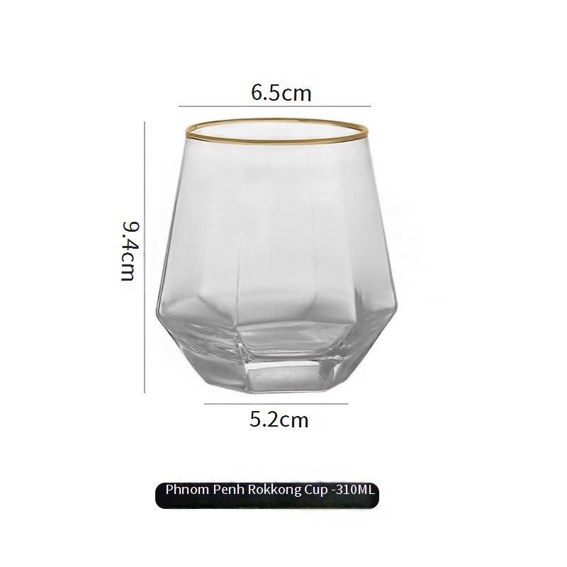 Hexagon Hammered Glass Cups - Multi-Purpose Drinking Glasses For Beer, Water & Tea (Set Of 4, Thickened Crystal Clear, Dishwasher Safe)​​_voghion.com