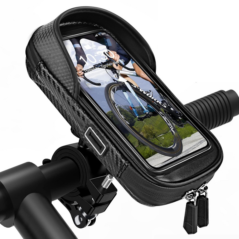 Suporte para celular para bicicleta, bolsa de guidão para ciclismo, bolsa à prova d'água com revestimento rígido para motocicleta, bicicleta de montanha, portátil_voghion.com
