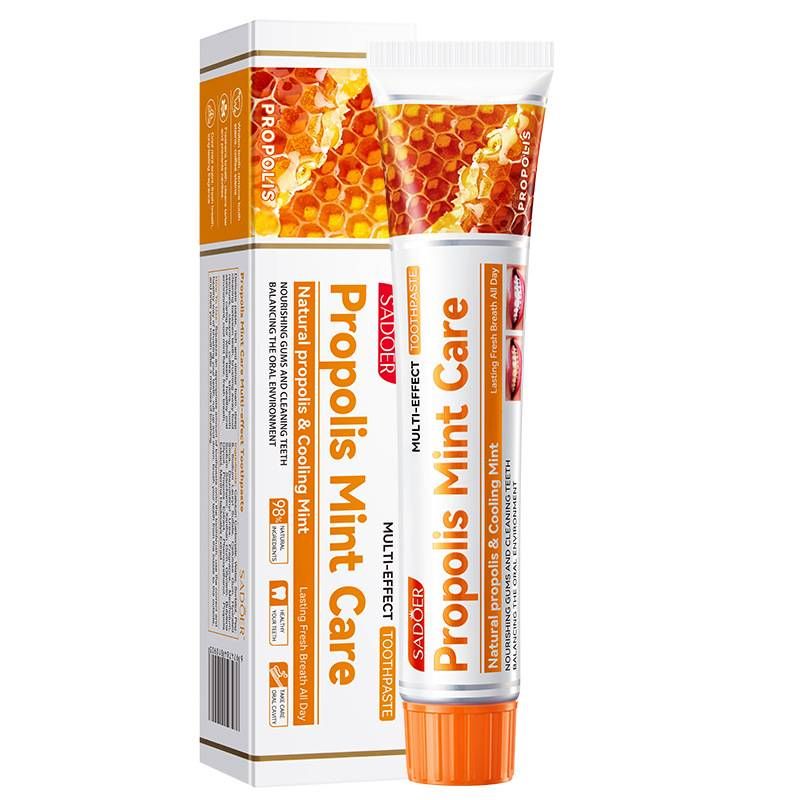SADOER Propolis-Minz-Zahnpasta – Natürliches Propolis und kühlende Minze, Multi-Action-Zahnaufhellung, Fleckenentfernung und Zahnfleischpflege_voghion.com
