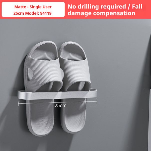 No-Drill Bathroom Shoe Organizer – Wall-Mounted Drying Rack For Wet Slippers, Space-Saving Shower Storage Shelf With Drainage Holes_voghion.com