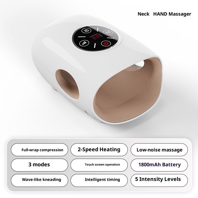Massageador elétrico de mãos com terapia de calor - Massagem com pressão de ar e shiatsu para alívio da dor nas articulações dos dedos, USB portátil_voghion.com