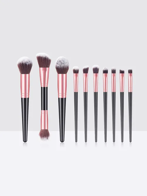10 Make-up-Pinsel schwarz gold Beauty-Tools Set Pinselset GUJHUI_voghion.com