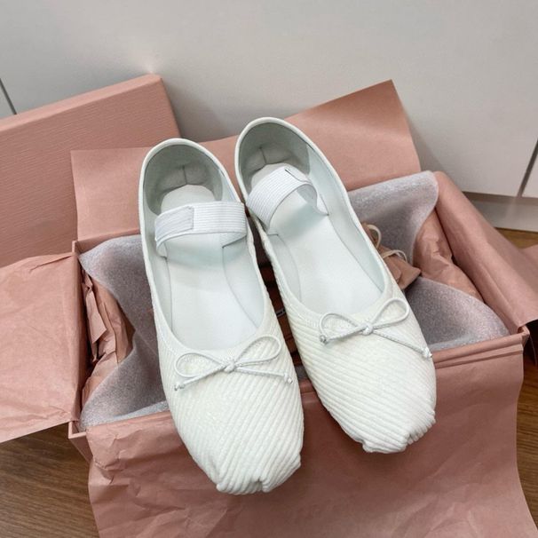【 Migua 】 Niche Wind Light Core Velvet Ballet With Flat French Soft Bottom Single Butterfly Knot Shoes_voghion.com