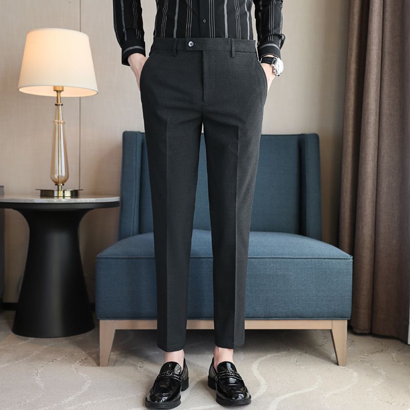 Pantalon de travail tendance pour homme, coupe slim, version coréenne, business, décontracté, pour les déplacements, nouvelle collection hiver_voghion.com