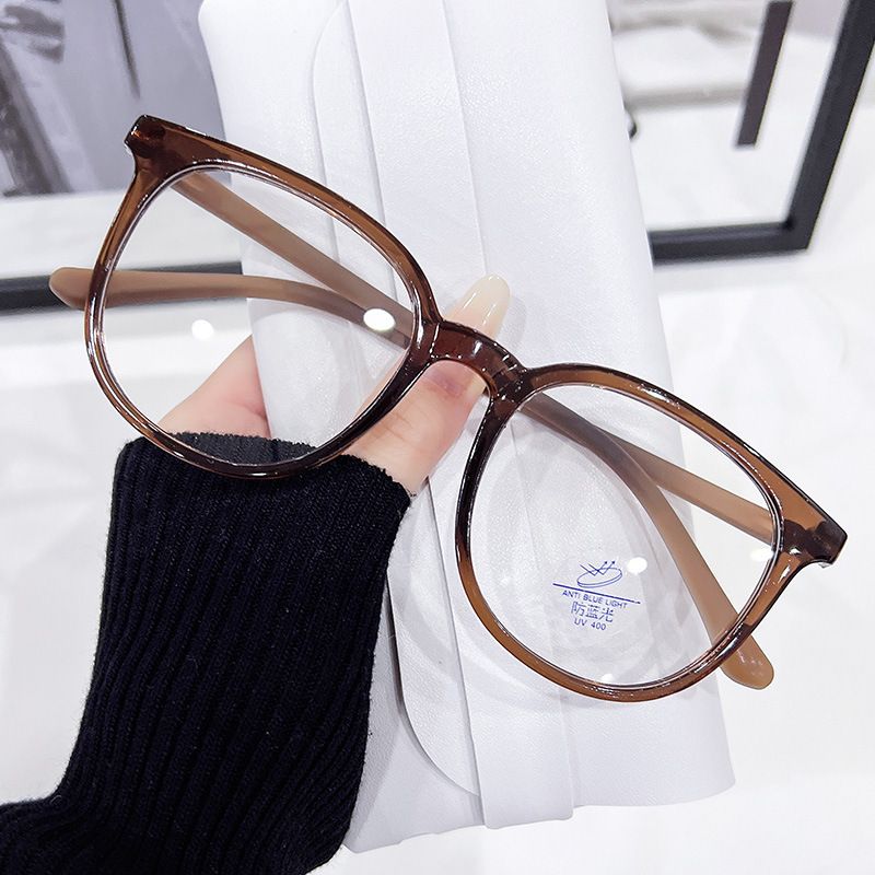 Blue Light Blocking For Women Square Ultra-Light Bare-Faced Trendy Frame Non-Prescription Glasses_voghion.com