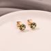 Four Leaf Flower Exquisite Small Earrings Female Green Flower Earrings Small Fragrant Design Temperament Earrings Trend_voghion.com
