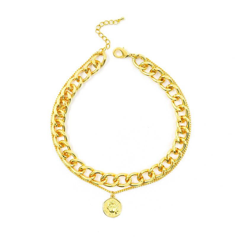 Unique Double Layer Necklace For Men Exaggerated Cuban Hip Hop Style Thick Gold Chain Jewelry_voghion.com