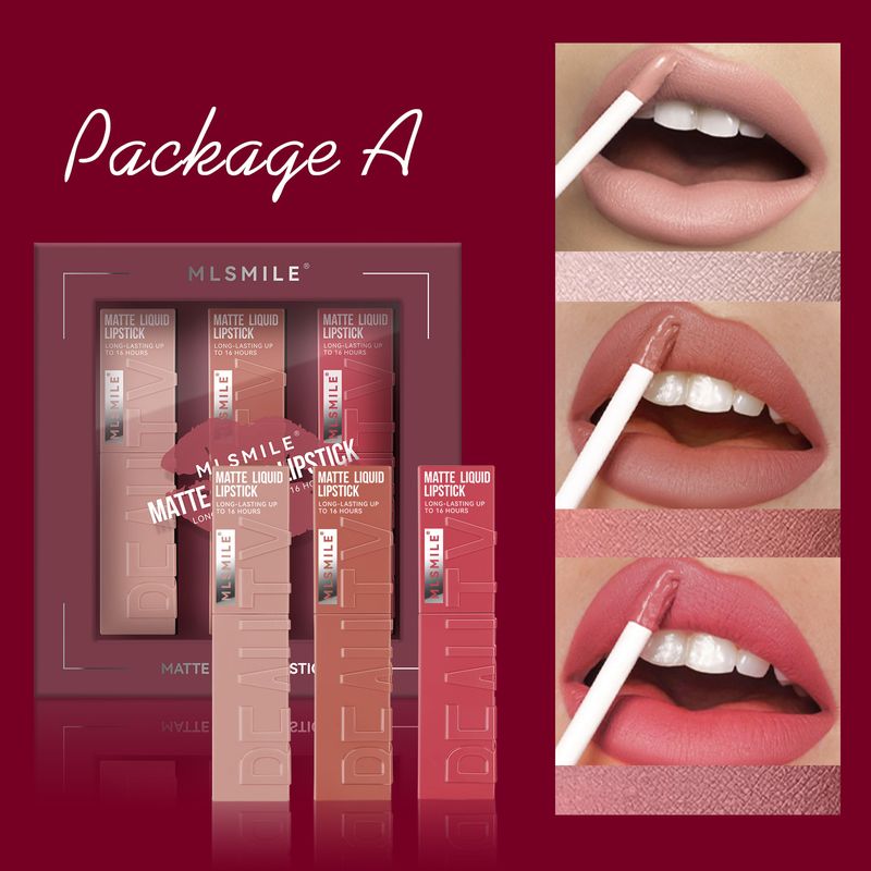 MLSMILE Set di smalto per labbra opaco antiaderente, tinta per labbra liquida a lunga durata, lucidalabbra Cross Border Makeup, rossetto opaco, rossetto liquido Soft Mist_voghion.com