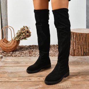 New long boots women over knee high heels new elastic long boots spring and autumn single thin_voghion.com
