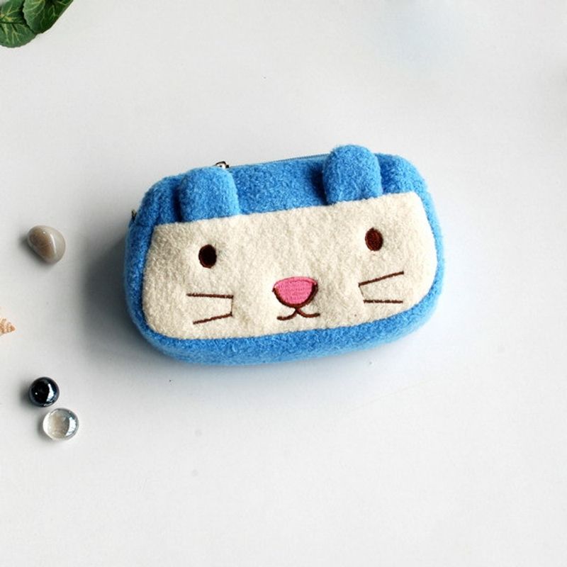 [The Littles] Embroidered Applique Fabric Art Wallet Purse/ Pouch Bag (5.1 X 3.7 X 1.4 inches)_voghion.com