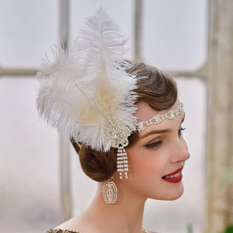 Gatsby Exaggerates Federhaarquasten, Haarbänder, Make-up, Tanzaccessoires, Kopfbedeckungen_voghion.com