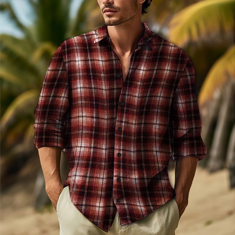 Cardigan tricoté à carreaux pour homme, nouvelle couleur, col décontracté, manches longues, printemps et automne 2024_voghion.com