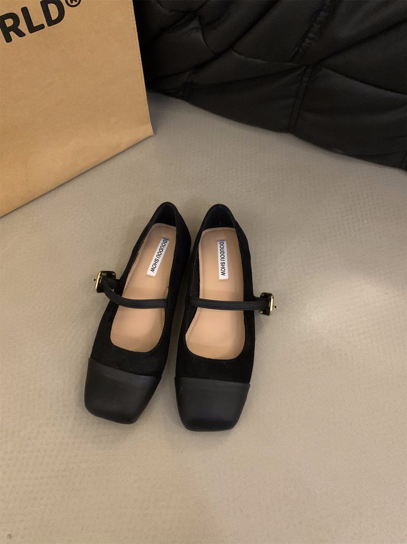 Pantofi Mary Jane plat pătrați de damă_voghion.com