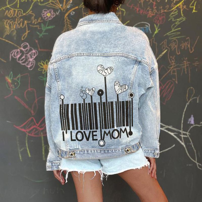 Herrenbekleidung neue Jeansjacke interessante bedruckte Damen-Jeansjacke_voghion.com