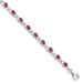 Sterling Silver Rhodium-plated Composite Ruby And Diamond Bracelet_voghion.com