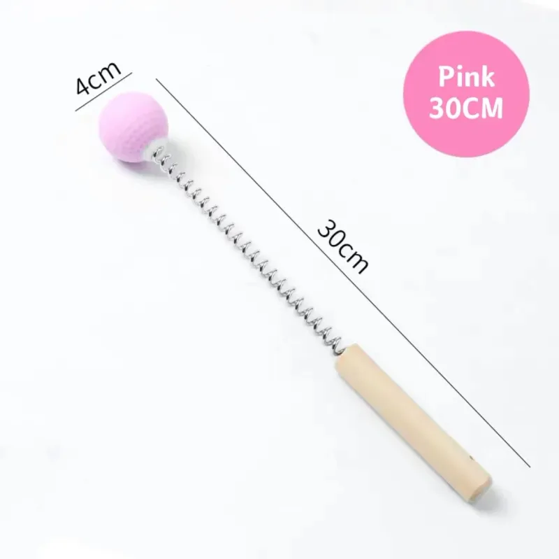 Meridian Hammer Back Massage Handheld Multifunctional Massage Hammer Golf Massage Hammer Wooden Handle Massage Ball Massager_voghion.com