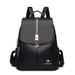 Mochila feminina da moda, mochila de viagem, couro macio, antirroubo, mochila simples de grande capacidade para mulheres_voghion.com