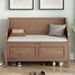 Rustic Style Solid Wood Entryway Multifunctional Storage Bench With Safety Hinge_voghion.com