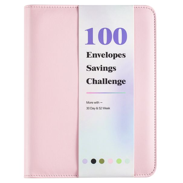 Quaderni ricaricabili con cerniera dedicata, quaderno a fogli mobili, sfida di risparmio di 100 giorni, libro di bilancio in contanti, piano di risparmio a fogli mobili_voghion.com