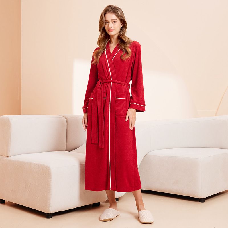 Underwear & Sleepwears new men and women towel material bathrobe long sleeved long bath towel nightgown absorbent quick drying summer four seasons_voghion.com