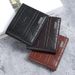 New Men's Wallet Short Wallet Youth Fashion Plaid Horizontal Soft Leather Wallet Large Capacity Multiple Card Slots Wallet_voghion.com
