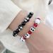 Hot Seg Red Beaded Skull Elastic Rope Punk Hip Hop Cool Bracciale Retro Dark Accessori di Halloween_voghion.com
