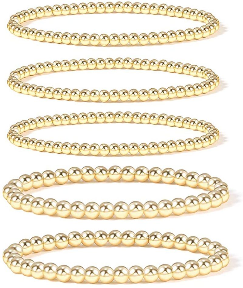 New Versatile 4/6mm Bead Set Couple Beach Style Geometric CCB Elastic Bracelet_voghion.com