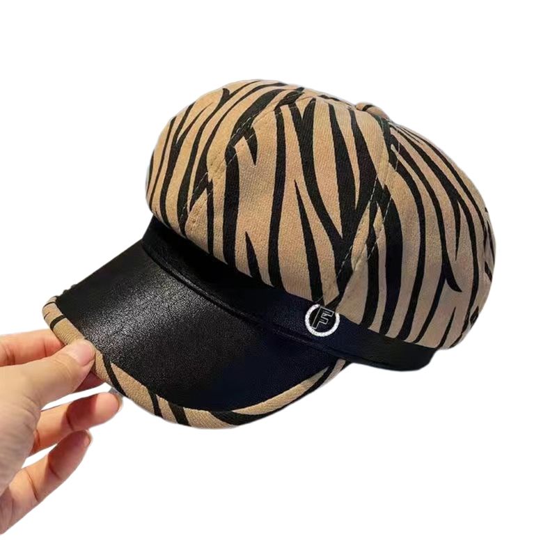 Neuheiten Retro Frauen Damen Herbst Winter Baskenmütze PU Leder Britischen Stil Flache Top Achteckige Kappe Einstellbar Weiblichen Hut 40JF_voghion.com