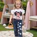 Kids’ Clothing New Summer Girls Jeans Loose Casual Print Girls Trousers Cartoon Short Sleeved T Shirt Spring And Autumn_voghion.com