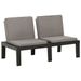 Patio Lounge Bench with Cushion Plastic Gray_voghion.com