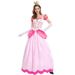 New Princess Dress Palace Party Queen Skirt Pink Peach Blossom Clothes Anime Halloween Costumes For Women_voghion.com