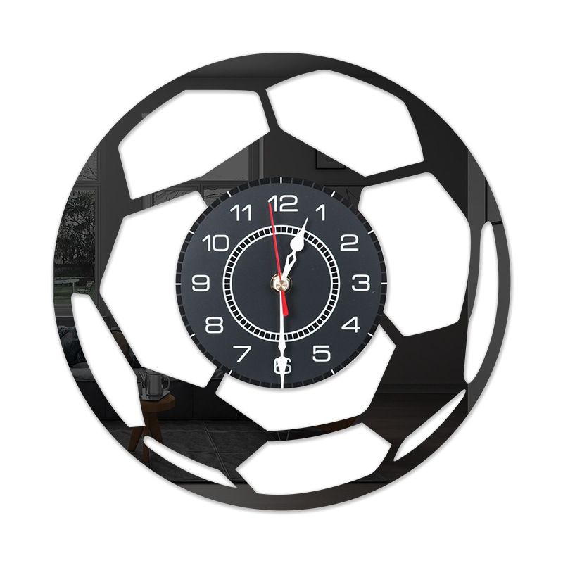 Acryl-Fußball, einfache moderne Wohnzimmeruhr, geräuschlose Wanduhr für Zuhause_voghion.com